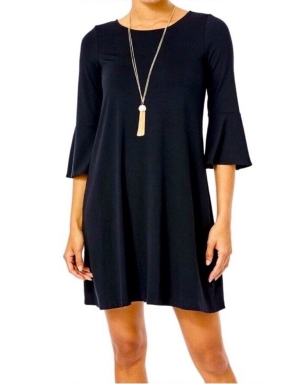 Lilly Pulitzer Black Bell-Sleeve Mini Dress